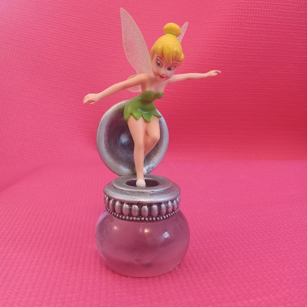 Rare Disney Tinkerbell Blue Opalescent Glass Westland Giftware